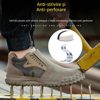 Ghete de protecție pentru sudură, vârf din plastic, talpă joasă, rezistente la foc, anti-arzuri, durabile, anti-derapare, anti-perforație, rezistente la ulei și la acizi