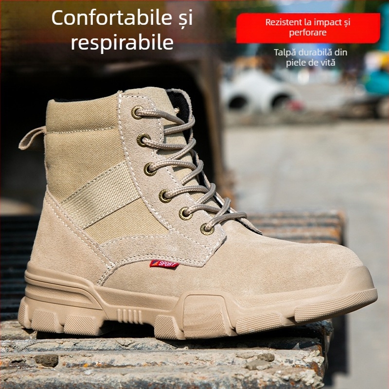 Pantofi de protecție pentru lucru, ușori și respirabili, talpă moale, rezistenți la uzură, protecție anti-șoc și anti-înțepare, anti-miros