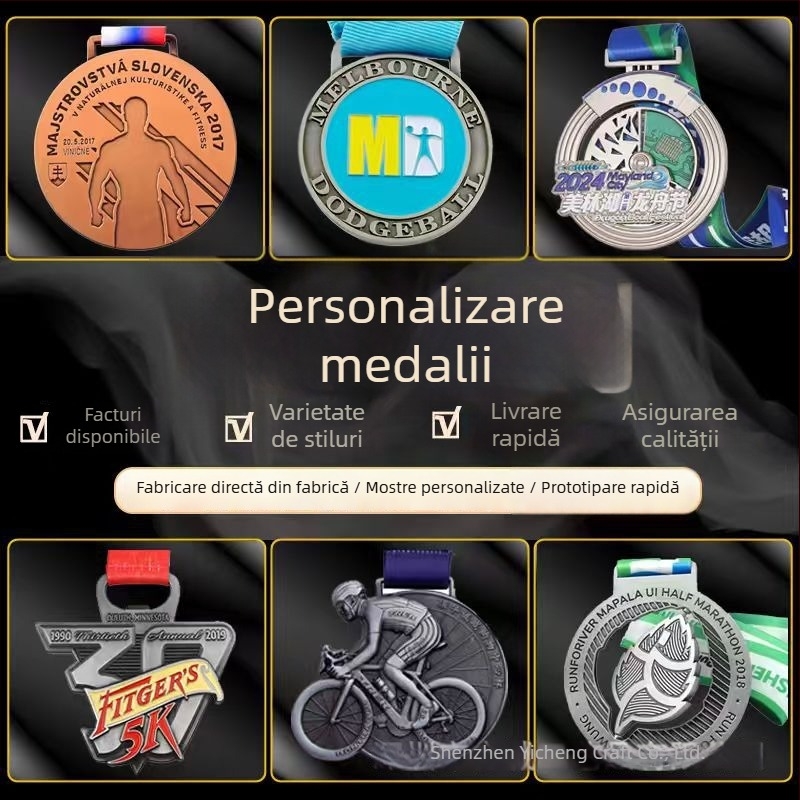 Medalie personalizată de maraton – eveniment școlar și familial de sport, medalie comemorativă pentru copii