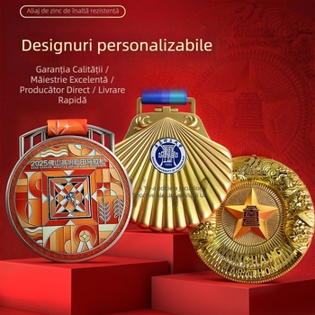 Medalie metalică personalizată pentru maraton pentru evenimente școlare — medalie email pentru alergare și ciclism