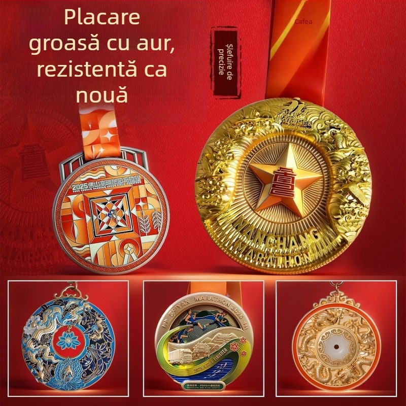Medalie metalică personalizată pentru maraton pentru evenimente școlare — medalie email pentru alergare și ciclism