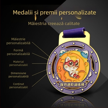 Medalie metalică personalizată pentru maraton — competiții de atletism, cadou comemorativ