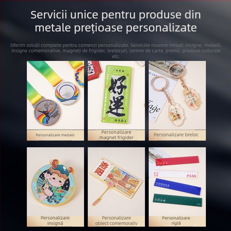 Medalie metalică personalizată pentru evenimente sportive – maraton, aniversare, aliaj de zinc, placare cu aur