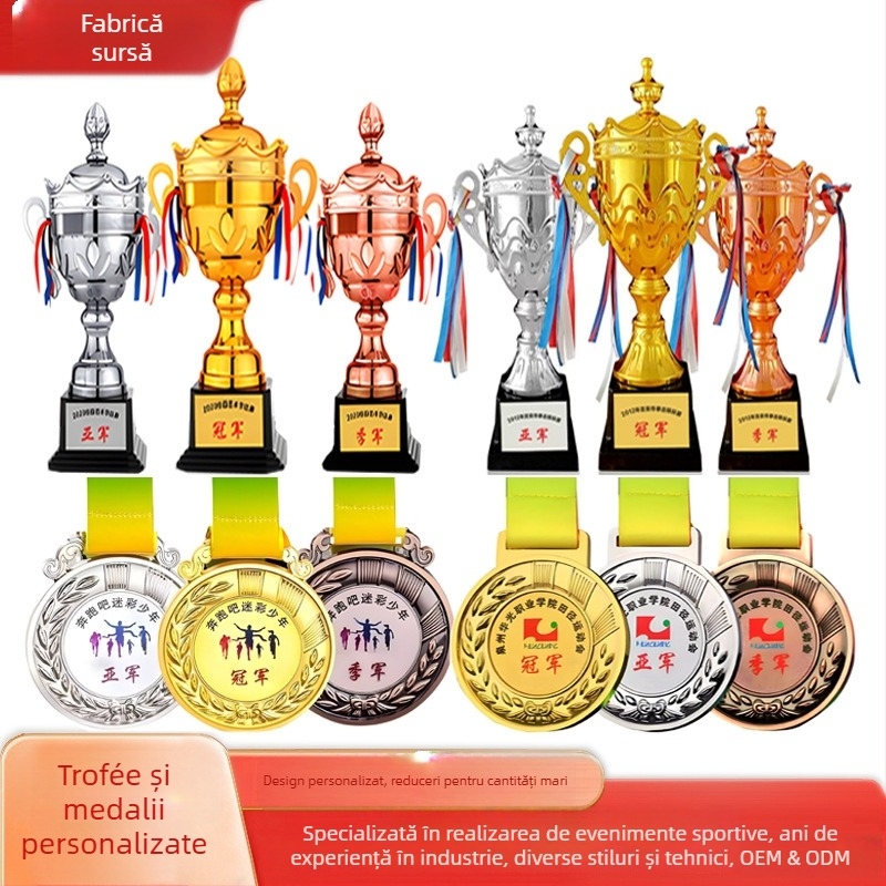 Medalie și trofeu personalizate pentru maraton și evenimente sportive – aur, argint, bronz, locuri I–III, medalie de baschet, plachetă comemorativă