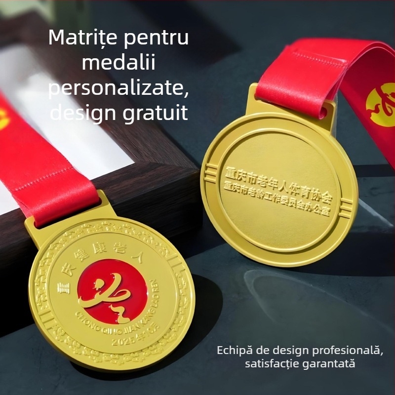 Medalii metalice personalizate pentru maratoane și evenimente școlare, medalii vopsite din aliaj de zinc