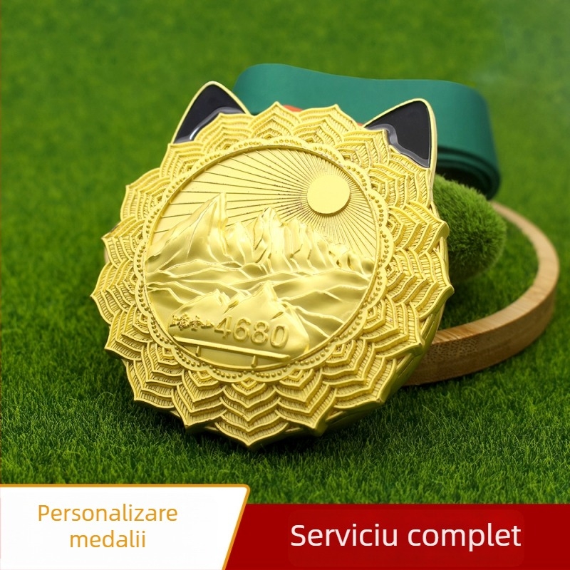 Medalii personalizate pentru alpinism și drumeții, medalii comemorative pentru maratoane și curse montane de înaltă altitudine, medalii onorifice pentru evenimente sportive în aer liber