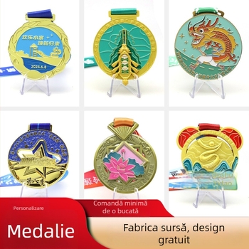 Medalii metalice personalizate pentru maratoane urbane și evenimente de ciclism, medalii memoriale emailate pentru biciclete și biciclete de șosea
