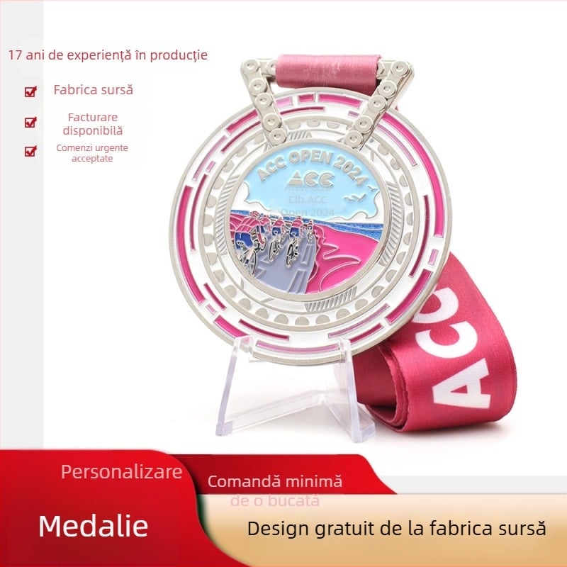 Medalii metalice personalizate pentru maratoane urbane și evenimente de ciclism, medalii memoriale emailate pentru biciclete și biciclete de șosea