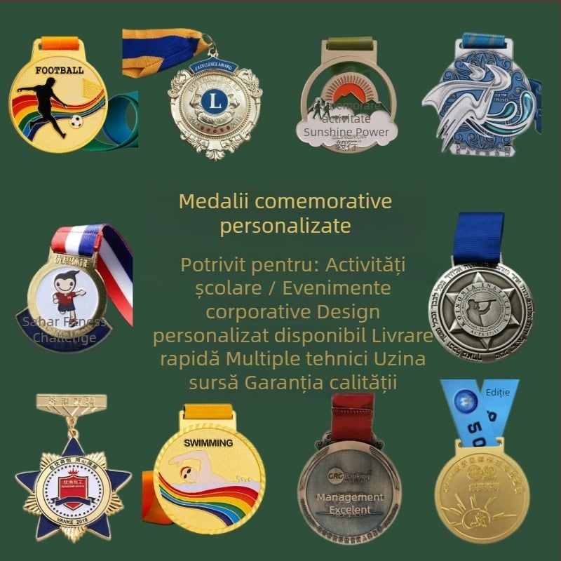 Medalii metalice personalizate pentru evenimente de maraton, plăci omagiale pentru competiții, plăci de onoare corporative inovatoare, fabricate la comandă