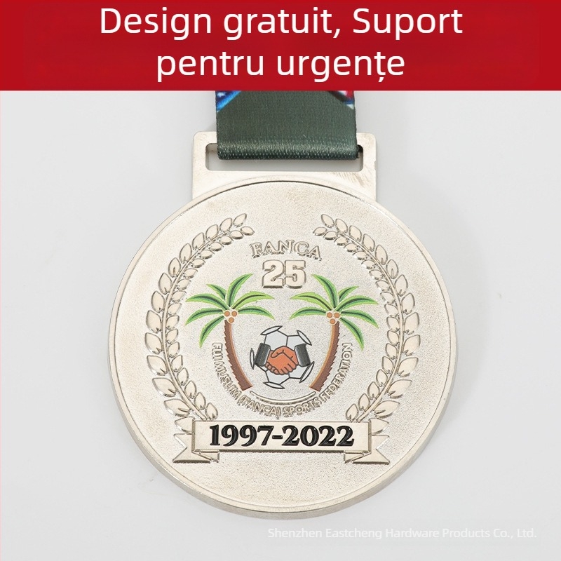 Medalii metalice personalizate pentru competiții sportive 3D, maratoane și concursuri corporatiste școlare — aur, argint și bronz