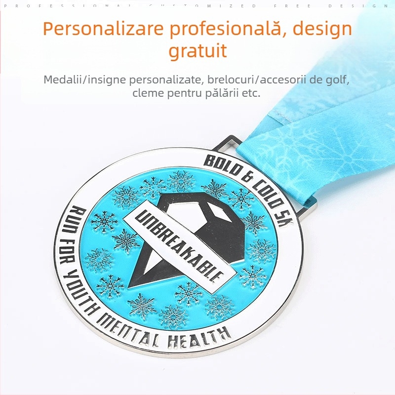 Medalie personalizată pentru maraton, medalie circulară din aliaj de zinc, memorială, în mai multe dimensiuni