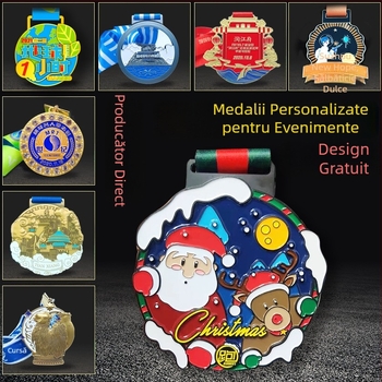 Medalie metalică personalizată pentru alergare, maraton și drumeții off-road