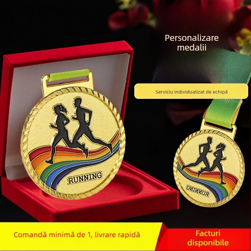 Medalii de fotbal pentru eveniment sportiv, colorate, metalice, în aur, argint și bronz, imprimate ca amintire