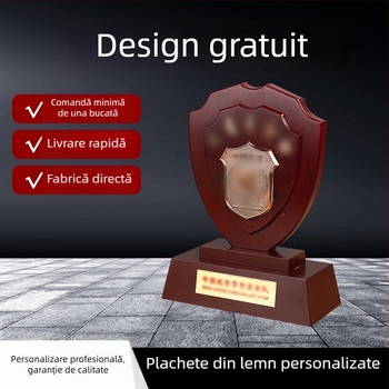 Medalie-souvenir din lemn, în formă de scut, premiu onorific pentru 1 august, ornament memorial, veterani în retragere și personal militar