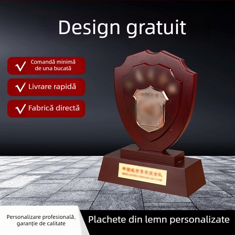 Medalie-souvenir din lemn, în formă de scut, premiu onorific pentru 1 august, ornament memorial, veterani în retragere și personal militar