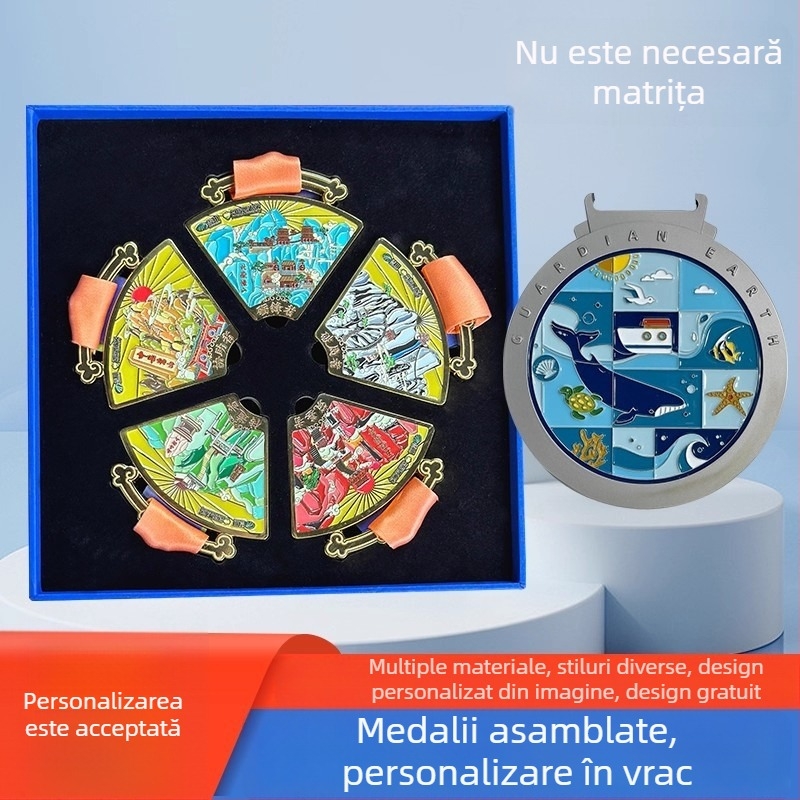 Set de Medalii Personalizabil cu Interconectare pentru Evenimente de Alergare – 4-in-1 până la 6-in-1