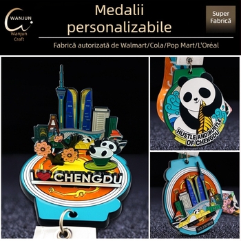 Placă personalizată pentru medalii de maraton, medalie de alergare placată cu aur