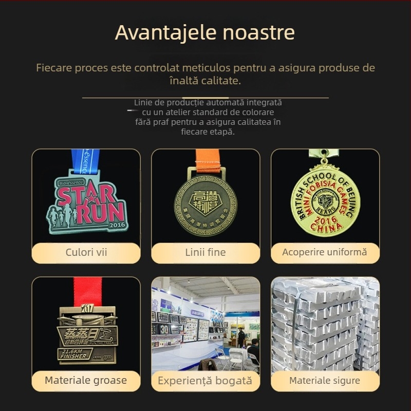 Medalie personalizată de club cu șnur pentru maraton – medalie bronz