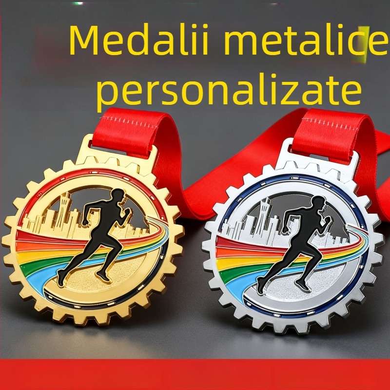 Medalie din aliaj de zinc pentru clubul tinerilor, suvenir de maraton, cu logo imprimat