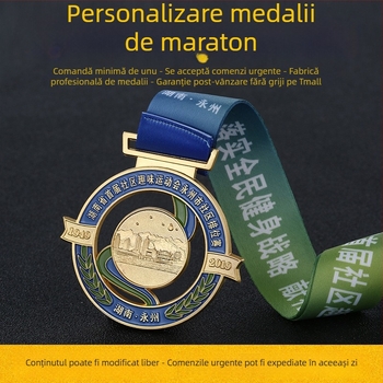 Medalie metalică de maraton – medalie memorială de onoare pentru ziua sportului la grădiniță, aur, argint și bronz