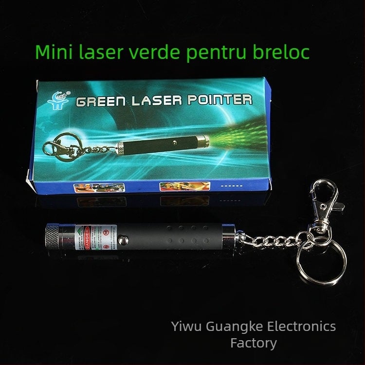 Pointer laser verde cu rază lungă, breloc și mini stilou laser