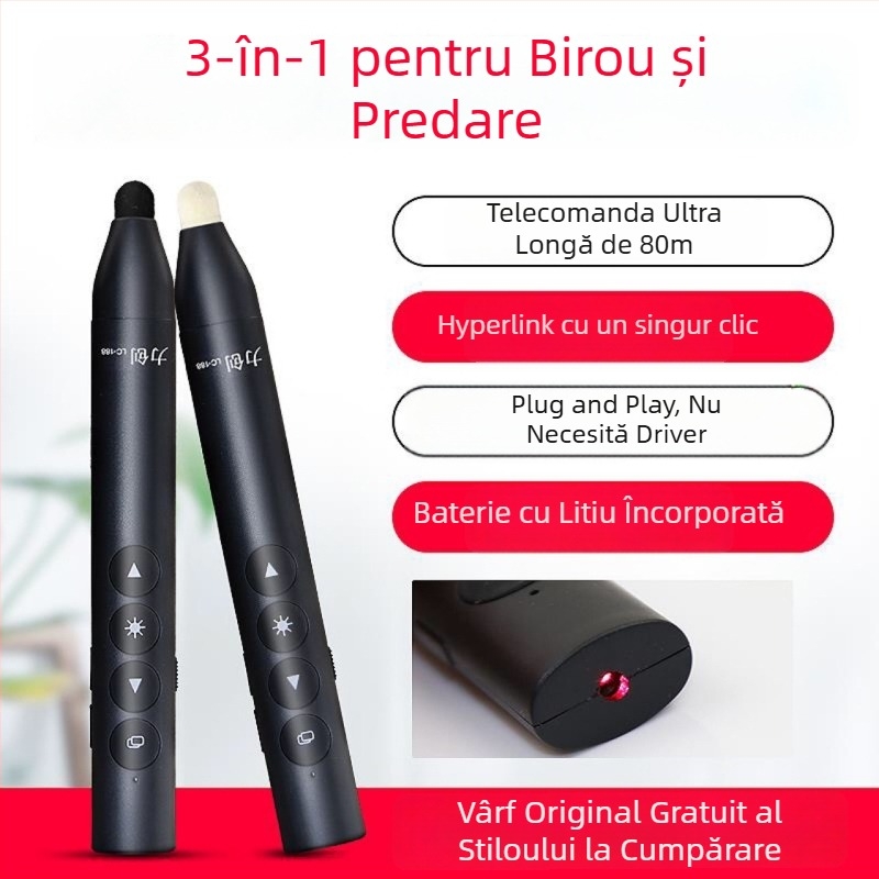 Stilou laser pentru schimbarea paginilor pe tablă inteligentă, PPT prezentator și pointer infraroșu cu interacțiune tactilă