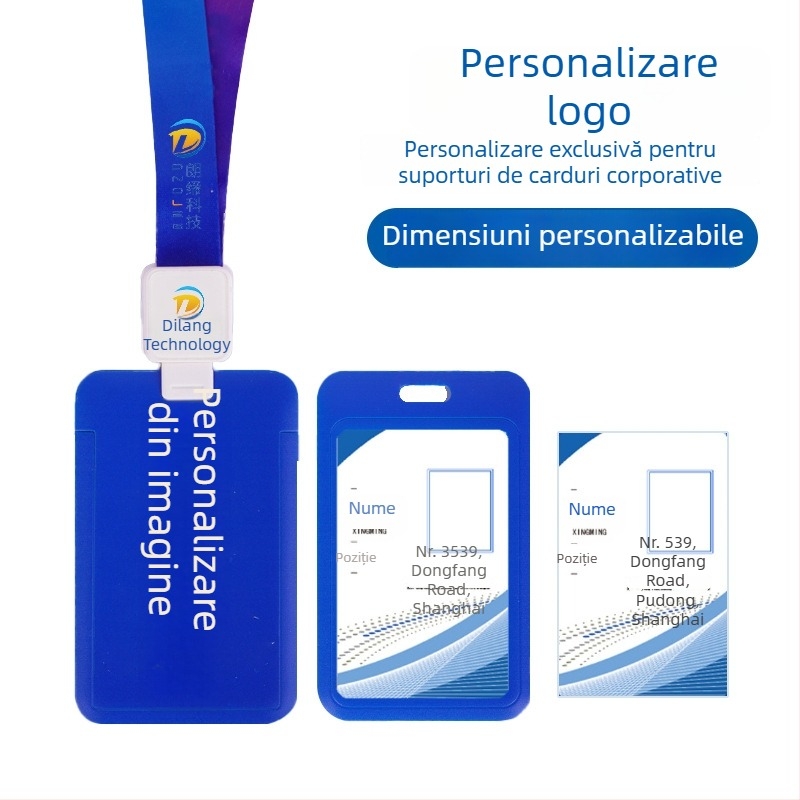 Portcard din silicon transparent, cu o singură față, pentru card de identitate și ecuson