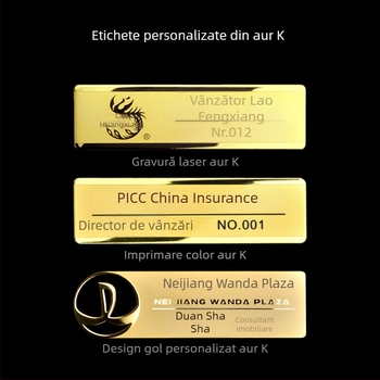 Insignă de identificare din oțel inoxidabil, personalizată, cu spate magnetic