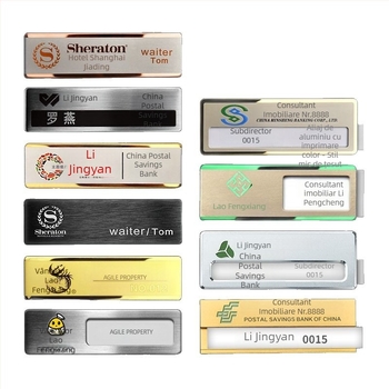 Insignă de identificare din oțel inoxidabil, personalizată, cu spate magnetic