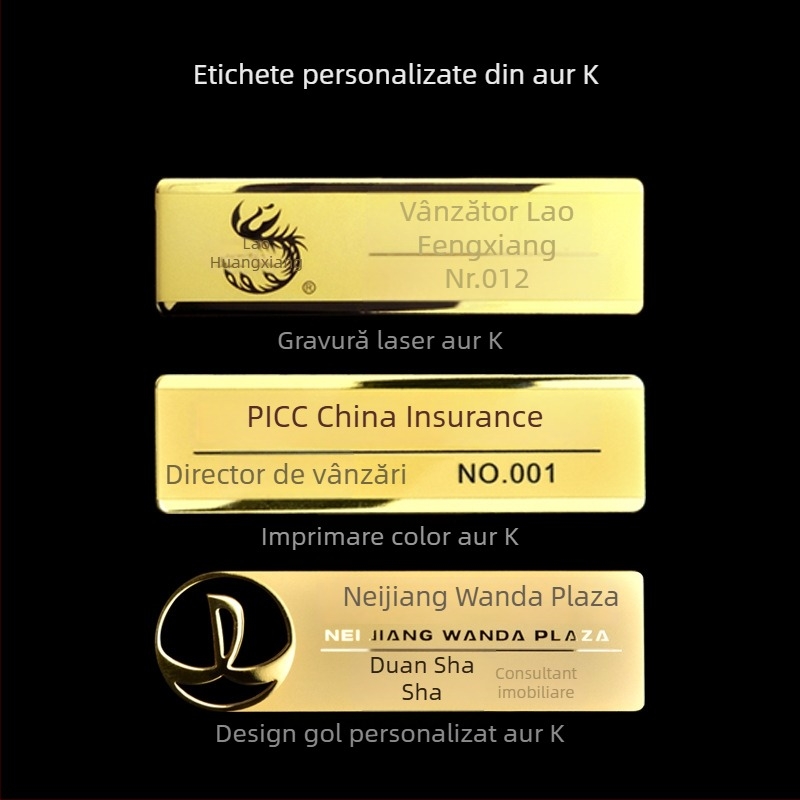 Insignă de identificare din oțel inoxidabil, personalizată, cu spate magnetic