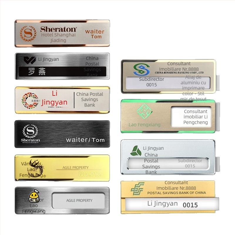 Insignă de identificare din oțel inoxidabil, personalizată, cu spate magnetic