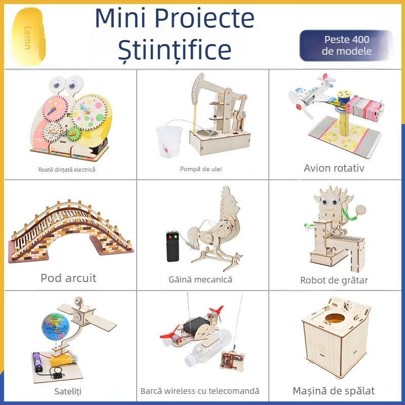 Set din lemn pentru învățarea științelor pentru copii: experimente de fizică DIY