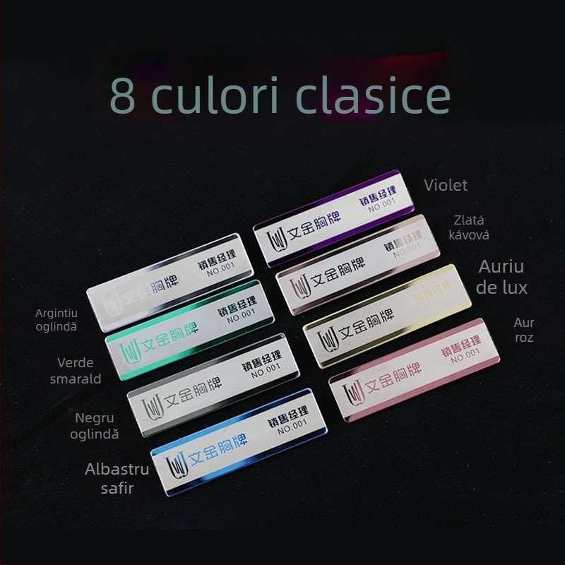 Badge din oțel inoxidabil, personalizat, cu prindere cu ac sau magnet pentru cardul de identificare al angajatului