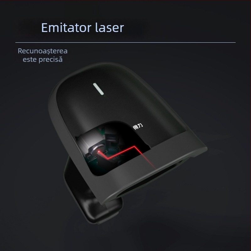 Deli 14880S scanner portabil îmbunătățit pentru coduri de bare, USB cablat, potrivit pentru logistică și supermarketuri, negru