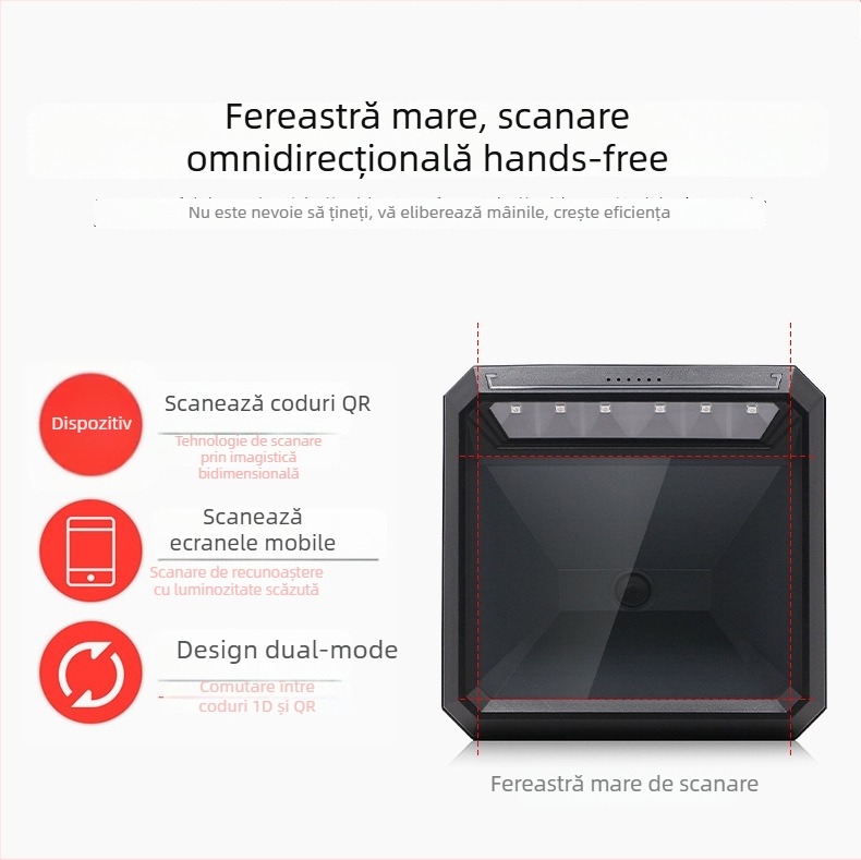 Platforma MP7000 de scanare QR pentru casa de marcat a supermarketului, scanner de coduri de bare de înaltă viteză