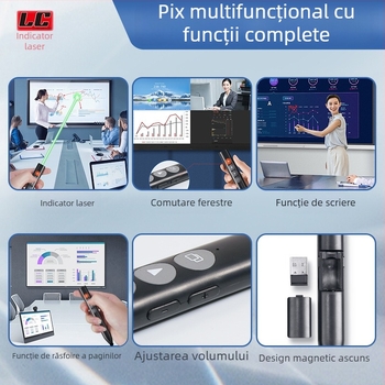 Fleck stilou laser pentru schimbarea paginilor, scriere pe touchscreen, telecomandă PPT, toate într-un singur marker inteligent pentru tablă