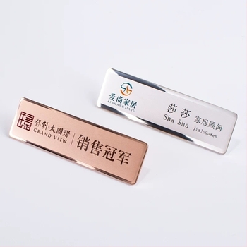 Insigne personalizate din oțel inoxidabil pentru angajați, consultanți în vânzări și imobiliare, cu prindere cu ac