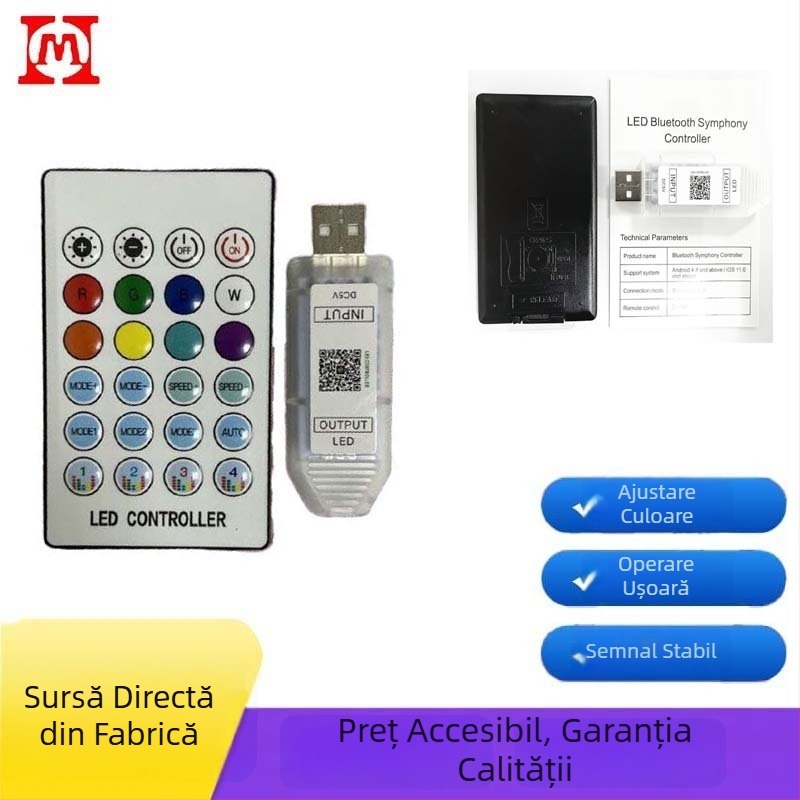Controler LED USB 5V pentru bandă LED acrilică, pentru mașină