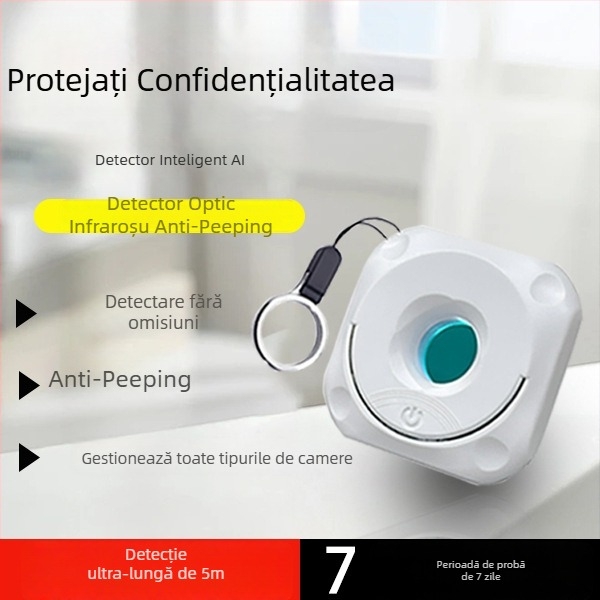 Detector anti-spion pentru camere ascunse cu detecție infraroșu — portabil pentru călătorii