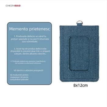 Carcasă pentru card din pânză, cu defect minor, decor cu patch textil, pentru card de identitate de serviciu sau pentru elevi, DIY