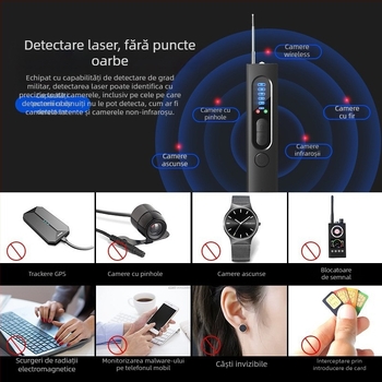 X13 Detector camere hotel și localizator de ascultare, scaner infraroșu wireless cu GPS