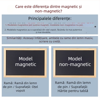 Tabla mică cu cadru din lemn, unidirecțională, pentru scriere, mesaje și meniuri, tablă de desene pentru copii, nemagnetică