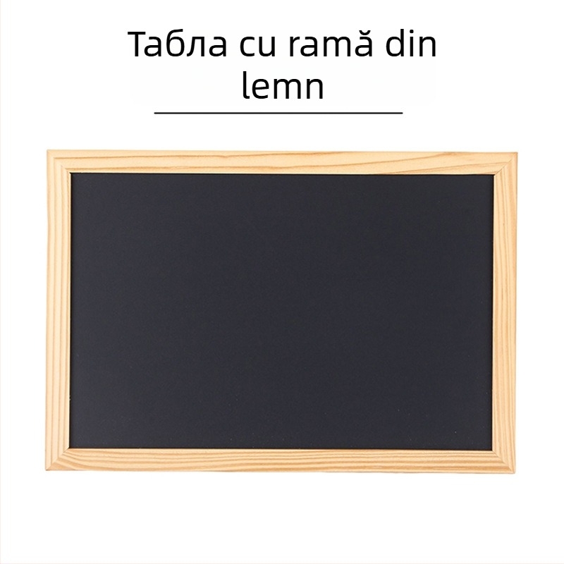 Tabla mică cu cadru din lemn, unidirecțională, pentru scriere, mesaje și meniuri, tablă de desene pentru copii, nemagnetică