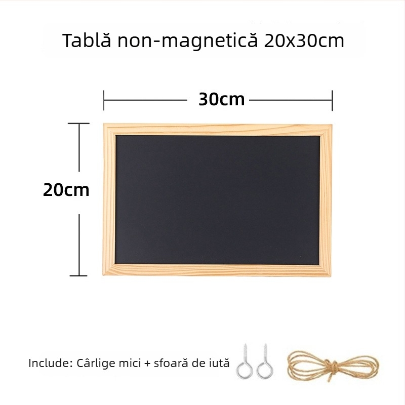 Tabla mică cu cadru din lemn, unidirecțională, pentru scriere, mesaje și meniuri, tablă de desene pentru copii, nemagnetică