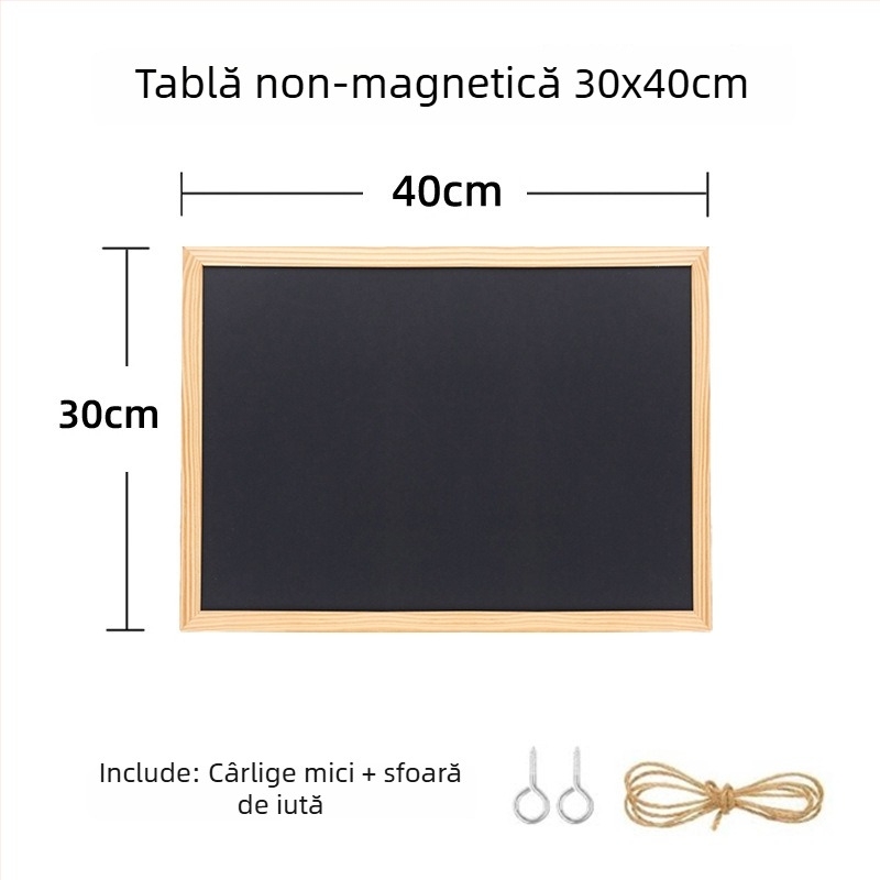 Tabla mică cu cadru din lemn, unidirecțională, pentru scriere, mesaje și meniuri, tablă de desene pentru copii, nemagnetică