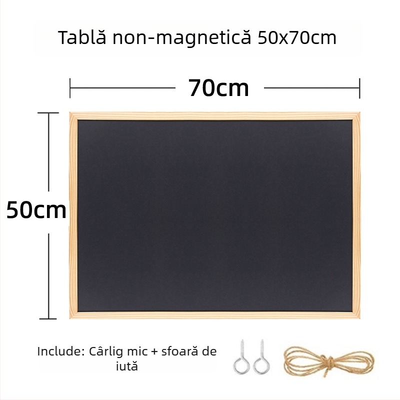 Tabla mică cu cadru din lemn, unidirecțională, pentru scriere, mesaje și meniuri, tablă de desene pentru copii, nemagnetică