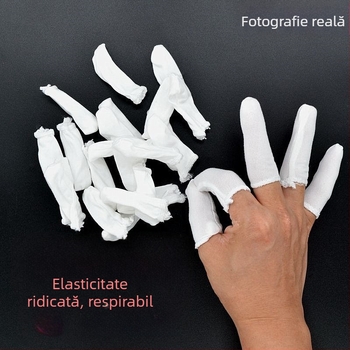 Manșon deget din bumbac 100% – protecție împotriva prafului, antiderapant, absorbant de transpirație, respirabil, rezistent la uzură, pentru spații curate și mediu industrial
