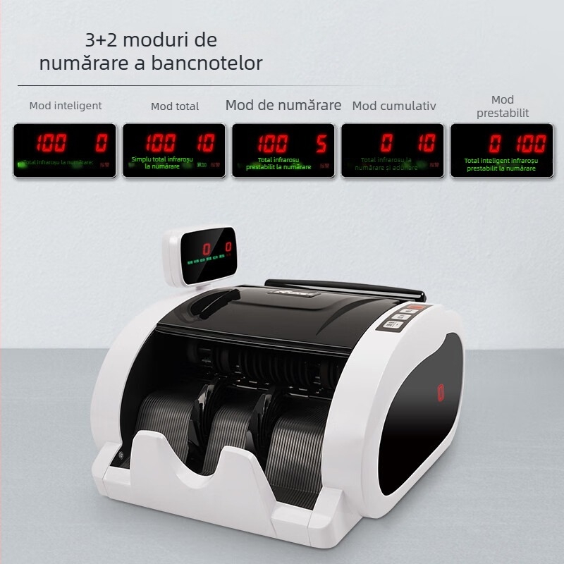 Comet B200 Mașină portabilă de numărat bani și verificare a bancnotelor, cu trei ecrane și asistență vocală