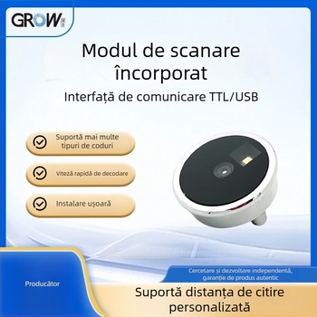 Modul de scanare circular încorporat pentru citirea codurilor de bare și a codurilor QR, carcasă metalică, obiectiv cu rază lungă sau scurtă opțional