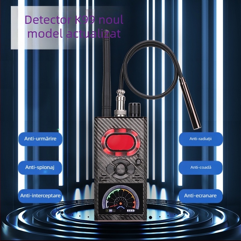 Detector K99 anti-spionaj pentru camere ascunse cu scanare GPS și detecție magnetică
